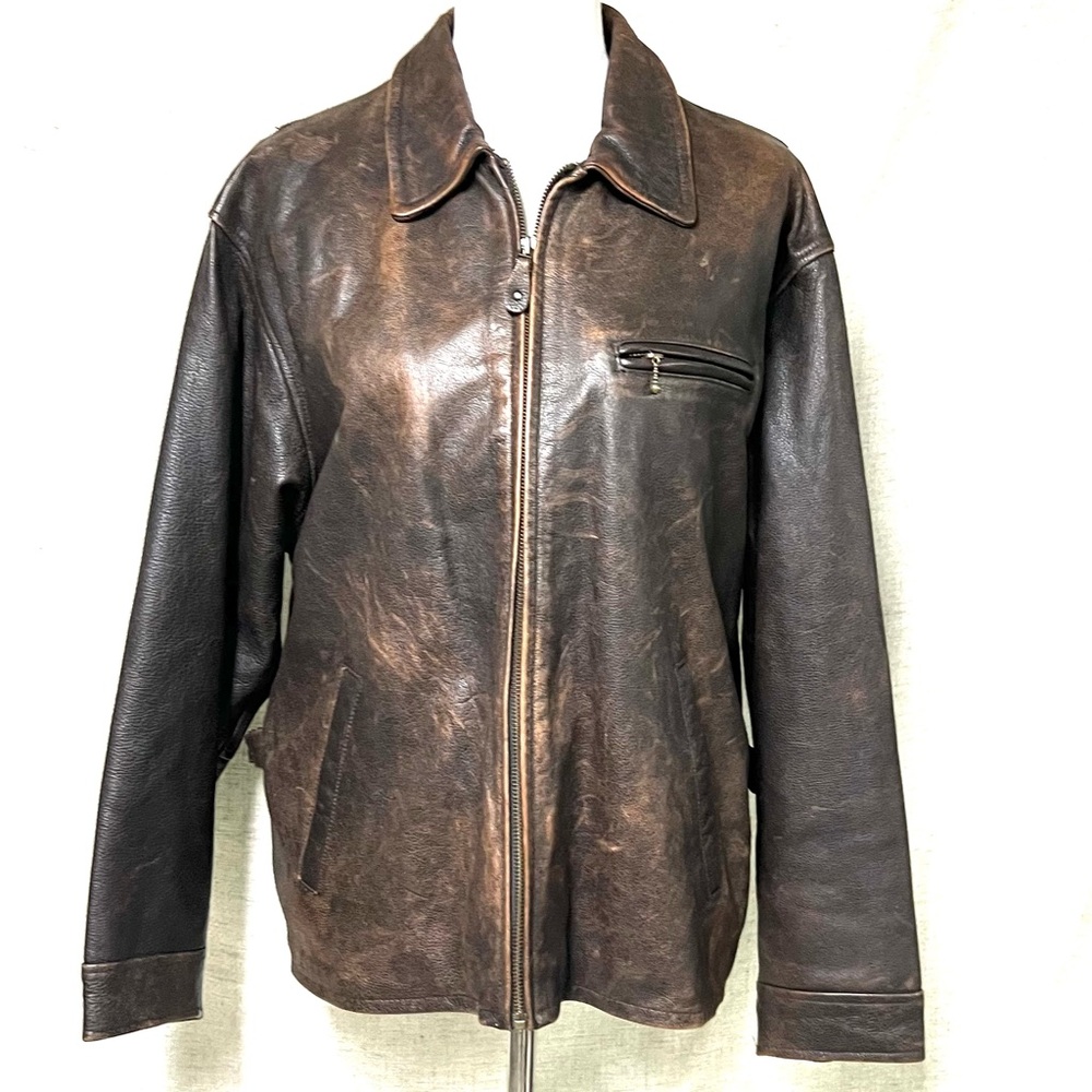 Eddie Bauer Brown Leather Bomber Jacket